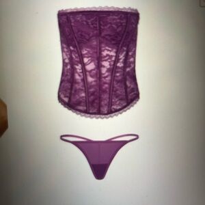Victoria's Secret Purple Satin Bra with Lace Trim